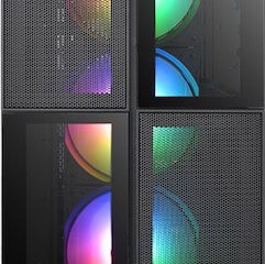 Thermaltake Versa T26 TG Gaming Midi Tower Κουτί Υπολογιστή με Πλαϊνό Παράθυρο και RGB Φωτισμό Μαύρο