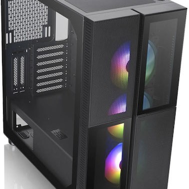 Thermaltake Versa T26 TG Gaming Midi Tower Κουτί Υπολογιστή με Πλαϊνό Παράθυρο και RGB Φωτισμό Μαύρο