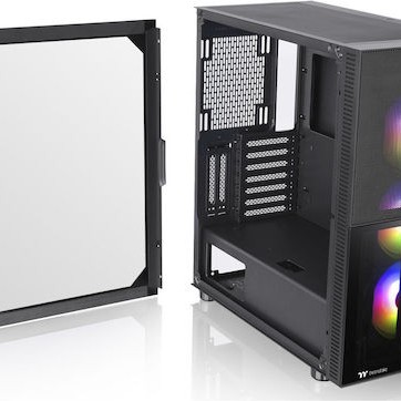 Thermaltake Versa T26 TG Gaming Midi Tower Κουτί Υπολογιστή με Πλαϊνό Παράθυρο και RGB Φωτισμό Μαύρο