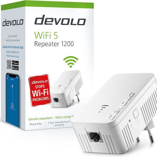 Devolo WiFi 5 Repeater 1200 WiFi Extender Dual Band (2.4 & 5GHz) 1200Mbps