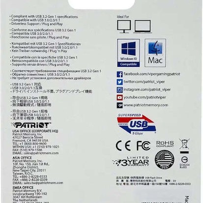 Patriot Rage Lite 128GB USB 3.2 Stick Μαύρο