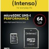 Intenso Performance R90 microSDXC 64GB Class 10 U1 UHS-I με αντάπτορα