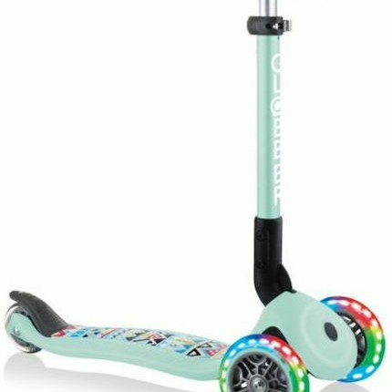 Globber Παιδικό Πατίνι Αναδιπλούμενο Junior Foldable Fantasy Lights Τρίτροχο για 2+ Ετών Τιρκουάζ