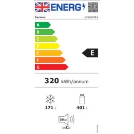 Siemens Ψυγείο Ντουλάπα 572lt Total NoFrost Υ183xΠ90.5xΒ73.6εκ. Μαύρο KF96RSBEA