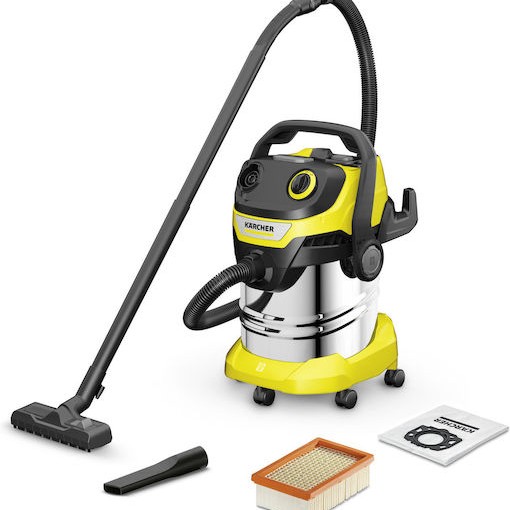 Karcher WD 5 S Σκούπα Υγρών / Στερεών 1100W με Ανοξείδωτο Κάδο 25lt