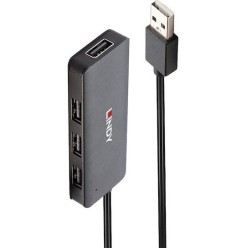 Lindy USB 2.0 Hub 4 Θυρών με σύνδεση USB-A Γκρι