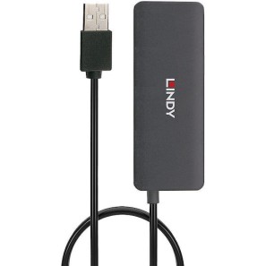 Lindy USB 2.0 Hub 4 Θυρών με σύνδεση USB-A Γκρι