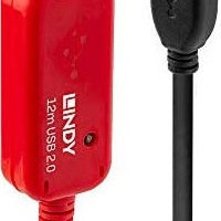 Lindy USB 2.0 Cable USB-A male - USB-A female Μαύρο 12m