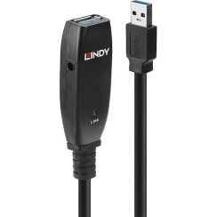 Lindy USB 2.0 Cable USB-A male - USB-A female Μαύρο 15m (43322)