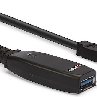 Lindy USB 2.0 Cable USB-A male - USB-A female Μαύρο 15m (43322)