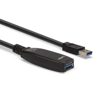 Lindy USB 2.0 Cable USB-A male - USB-A female Μαύρο 15m (43322)