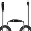 Lindy USB 2.0 Cable USB-A male - USB-A female Μαύρο 15m (43322)
