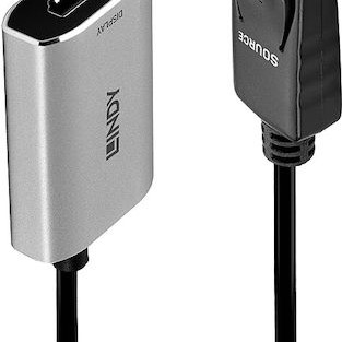 Lindy Μετατροπέας DisplayPort male σε HDMI female Γκρι 1τμχ (41094)