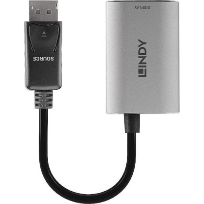 Lindy Μετατροπέας DisplayPort male σε HDMI female Γκρι 1τμχ (41094)