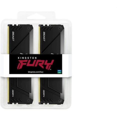 Kingston Fury Beast DDR4 16GB RAM με 2x8GB Modules και Ταχύτητα 3200 για Desktop