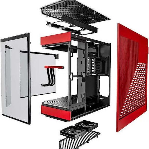 HYTE Y60 Midi Tower Κουτί Υπολογιστή με Πλαϊνό Παράθυρο Κόκκινο