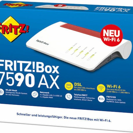 AVM FRITZ!Box 7590 AX v2 Ασύρματο VDSL2 Modem Router Wi‑Fi 6 με 4 Θύρες Gigabit