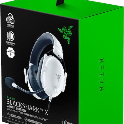 Razer BlackShark V2 X Over Ear Gaming Headset με σύνδεση 3.5mm Λευκό
