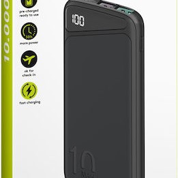 Goobay 53936 Power Bank 10000mAh 22.5W με 2 Θύρες USB-A και Θύρα USB-C Quick Charge 3.0 Μαύρο