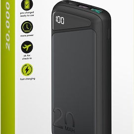 Goobay 53939 Power Bank 20000mAh 22.5W με 2 Θύρες USB-A και Θύρα USB-C Power Delivery / Quick Charge 3.0 Μαύρο