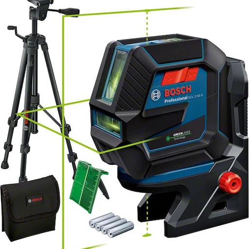 Bosch GCL 2-50 G Γραμμικό Αλφάδι Laser Πράσινης Δέσμης 1.5V με Εύρος Εργασίας 15m