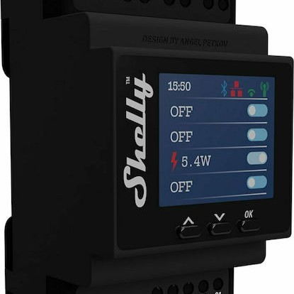 Shelly Pro 4PM Ρελέ Ράγας 40A 4 Channel Smart Switch