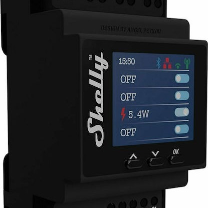Shelly Pro 4PM Ρελέ Ράγας 40A 4 Channel Smart Switch