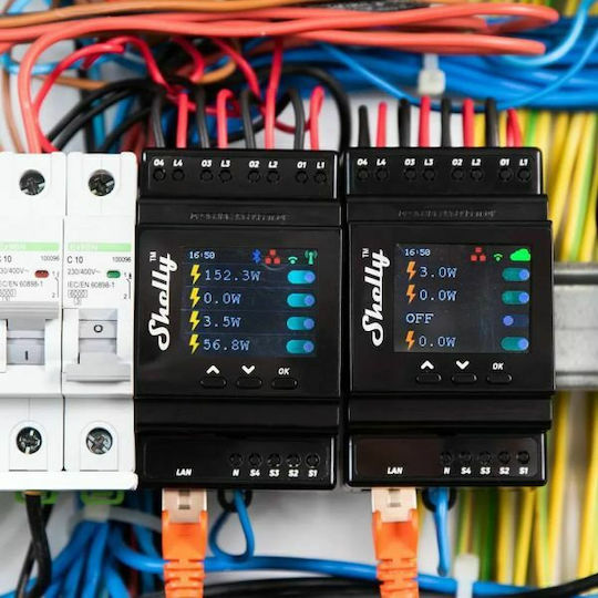 Shelly Pro 4PM Ρελέ Ράγας 40A 4 Channel Smart Switch