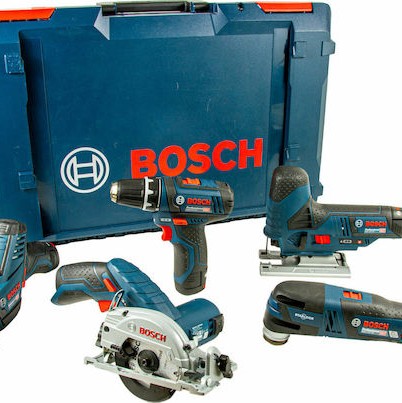 Bosch Σετ Δραπανοκατσάβιδο, Πλάνη, Πολυεργαλείο & Σέγα Brushless 12V με 2 Μπαταρίες 2Ah - 3Ah και Θήκη