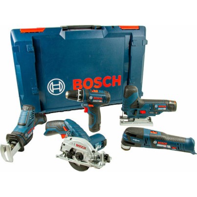 Bosch Σετ Δραπανοκατσάβιδο, Πλάνη, Πολυεργαλείο & Σέγα Brushless 12V με 2 Μπαταρίες 2Ah - 3Ah και Θήκη