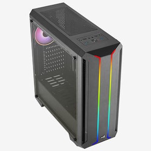 Aerocool Skyline Gaming Midi Tower Κουτί Υπολογιστή με RGB Φωτισμό Μαύρο