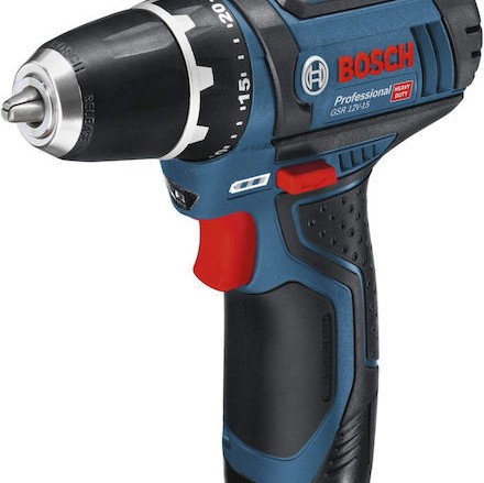 Bosch GSR 12V-15 Professional Δραπανοκατσάβιδο Μπαταρίας 12V 2x2Ah