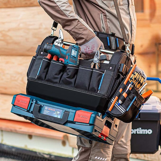 Bosch Τσάντα Εργαλείων Χειρός Ανοιχτού Τύπου Μαύρη Μ43xΠ34xΥ23εκ.