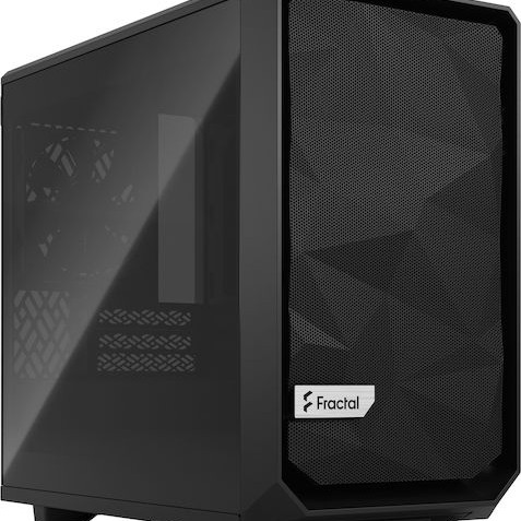 Fractal Design Meshify 2 Nano Gaming Mini Tower Κουτί Υπολογιστή με Πλαϊνό Παράθυρο Μαύρο