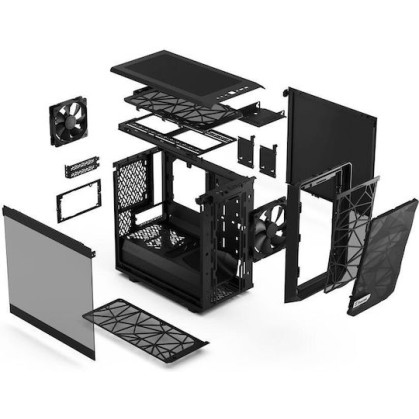 Fractal Design Meshify 2 Nano Gaming Mini Tower Κουτί Υπολογιστή με Πλαϊνό Παράθυρο Μαύρο