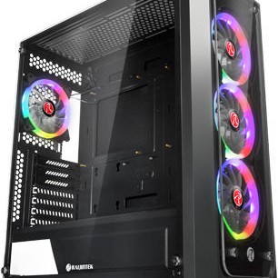 Raijintek Ponos TG4 Gaming Midi Tower Κουτί Υπολογιστή με Πλαϊνό Παράθυρο Μαύρο