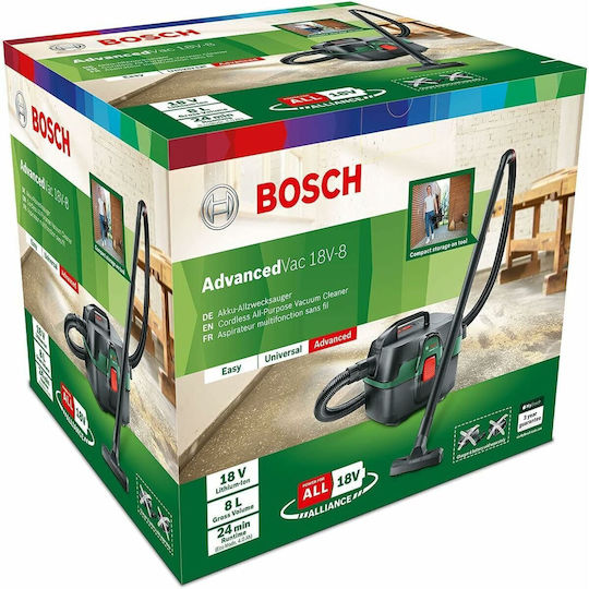 Bosch AdvancedVac 18V-8 Επαναφορτιζόμενο Σκουπάκι Χειρός 18V Πράσινο