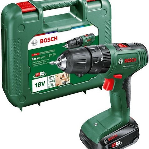 Bosch Easyimpact Κρουστικό Δραπανοκατσάβιδο Μπαταρίας 18V 1x2Ah