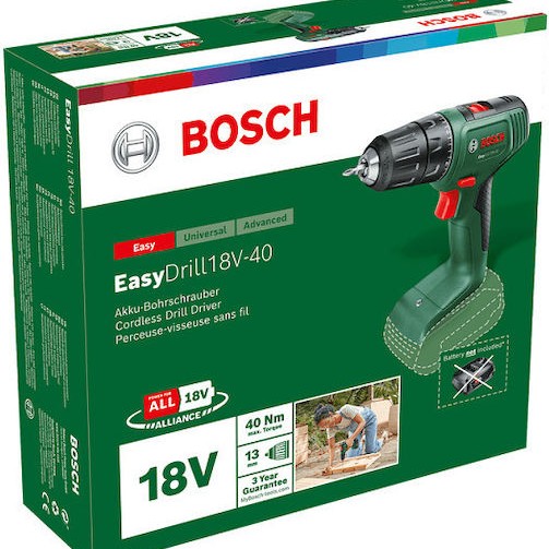 Bosch EasyDrill 18V-40 Δραπανοκατσάβιδο Μπαταρίας Solo 18V
