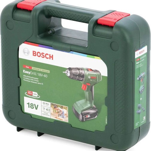 Bosch Easy Drill 18V-40 Δραπανοκατσάβιδο Μπαταρίας Brushless 18V 1x2Ah