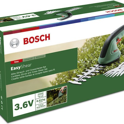 Bosch EasyShear Μπορντουροψάλιδο Μπαταρίας 3.6V με Μήκος Λάμας 12cm