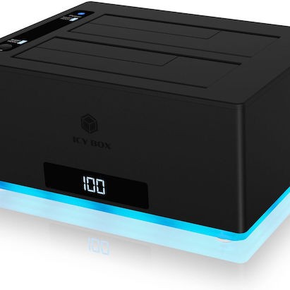 Icy Box Docking Station για 2 Σκληρούς Δίσκους SATA 3.5