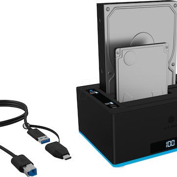 Icy Box Docking Station για 2 Σκληρούς Δίσκους SATA 3.5