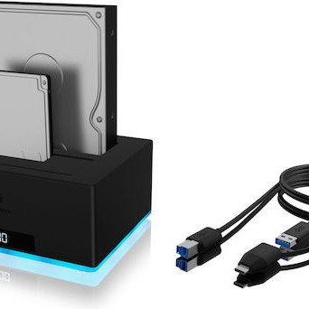 Icy Box Docking Station για 2 Σκληρούς Δίσκους SATA 3.5