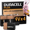 Duracell Plus Power Αλκαλικές Μπαταρίες 9V 4τμχ