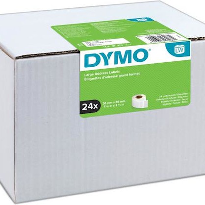 Dymo 13187 260 Αυτοκόλλητες Ετικέτες σε Ρολό για Εκτυπωτή Ετικετών 89x36mm 24τμχ