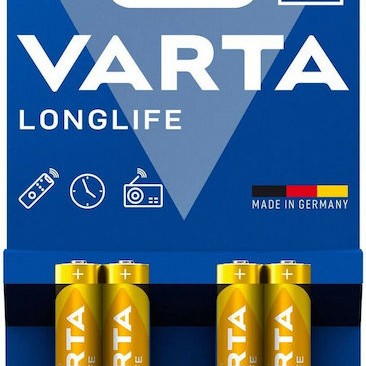 Varta LongLife Αλκαλικές Μπαταρίες AAA 1.5V 4τμχ