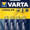 Varta LongLife Αλκαλικές Μπαταρίες AAA 1.5V 4τμχ