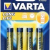 Varta LongLife Αλκαλικές Μπαταρίες AAA 1.5V 4τμχ