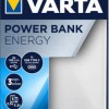 Varta Energy Power Bank 20000mAh με 2 Θύρες USB-A και Θύρα USB-C Λευκό